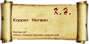 Kopper Herman névjegykártya